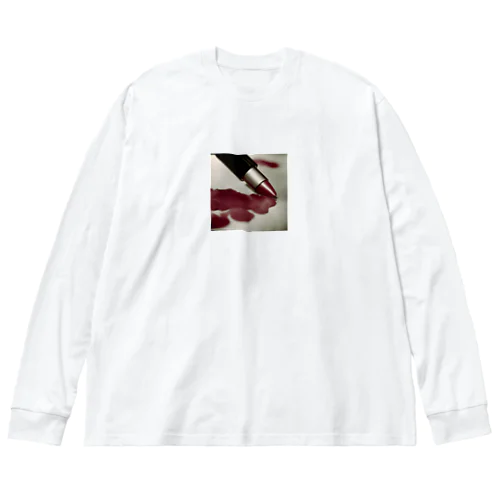 口紅　 Big Long Sleeve T-Shirt