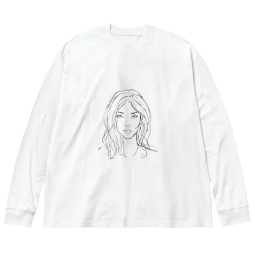 外国人女性 Big Long Sleeve T-Shirt