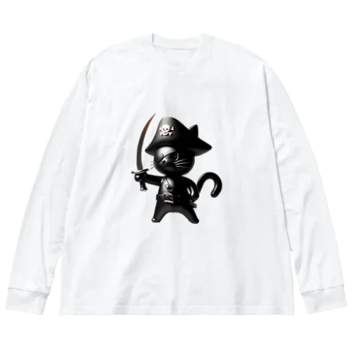 猫×海賊×フィギュア風 ビッグシルエットロングスリーブTシャツ