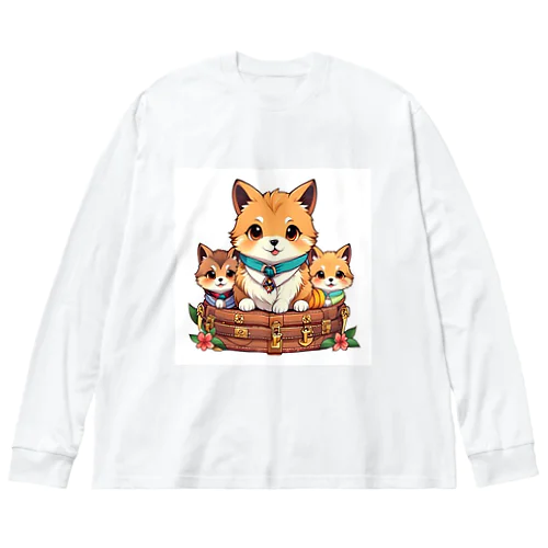 小犬 ビッグシルエットロングスリーブTシャツ