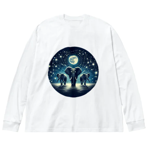 Night  Elephant Symphonic ビッグシルエットロングスリーブTシャツ