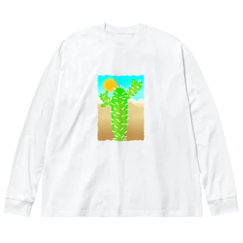 砂漠の太陽とサボテン Big Long Sleeve T-Shirt