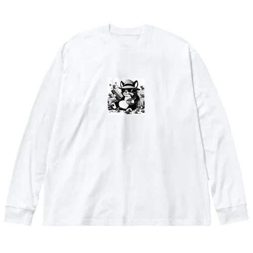 白摂生なネコ Big Long Sleeve T-Shirt