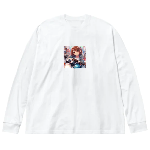 バイク女子　ばくおん系 Big Long Sleeve T-Shirt