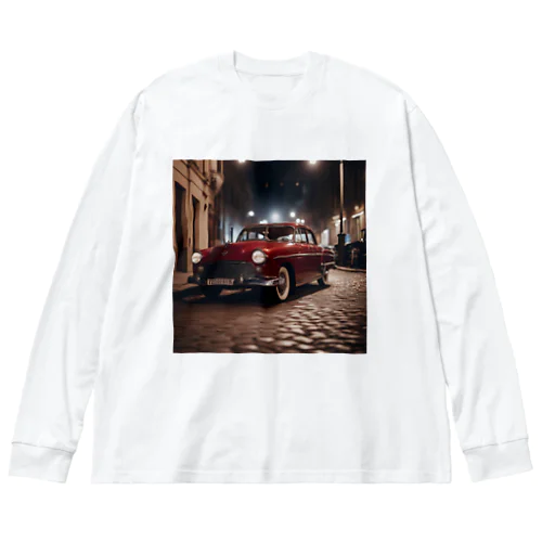 レトロな車 ビッグシルエットロングスリーブTシャツ