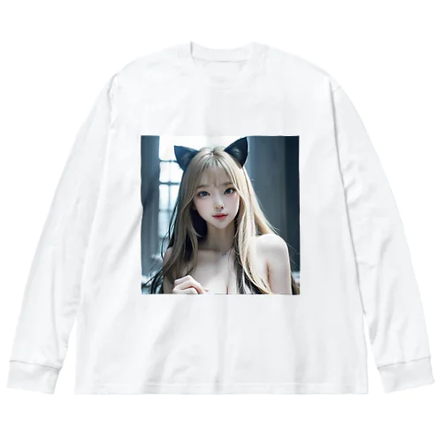 AI美女猫　ララ ビッグシルエットロングスリーブTシャツ