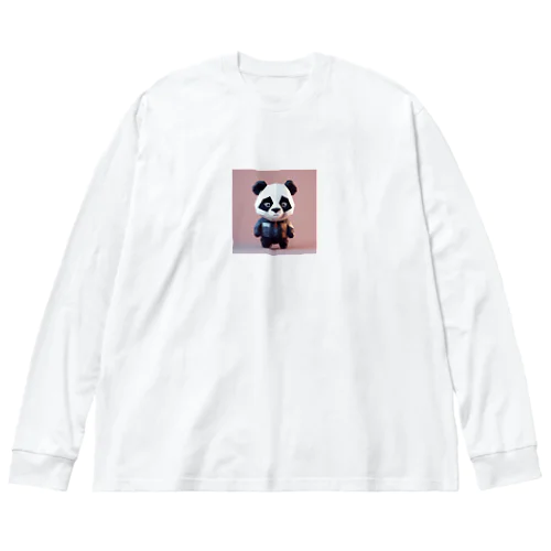 ニットセーターの子パンダ Big Long Sleeve T-Shirt