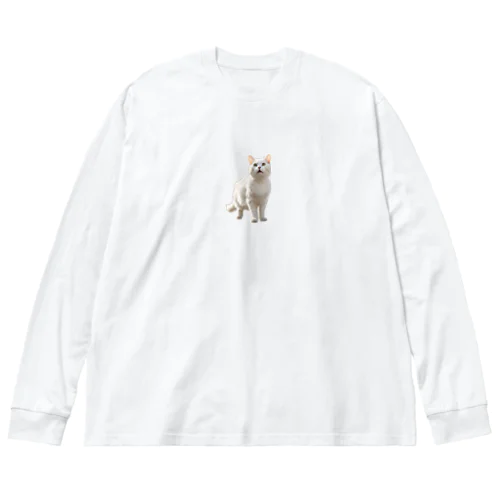 白猫ちゃん ビッグシルエットロングスリーブTシャツ