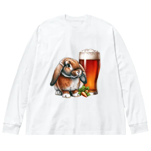 可愛いウサギ(垂れ耳ビール)カラー03 Big Long Sleeve T-Shirt