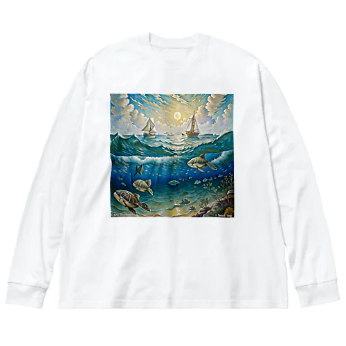海の生き物 ビッグシルエットロングスリーブTシャツ