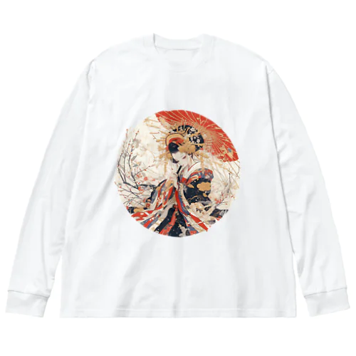 浮世絵 美人画 Ukiyoe beauty painting [UB-NIJI06-SR002-0001] Big Long Sleeve T-Shirt