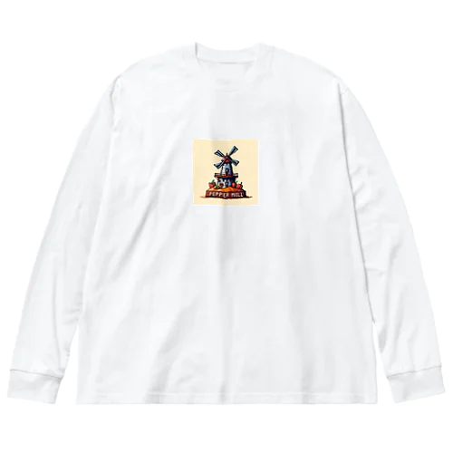 ドット絵「ペッパーミル」 ビッグシルエットロングスリーブTシャツ