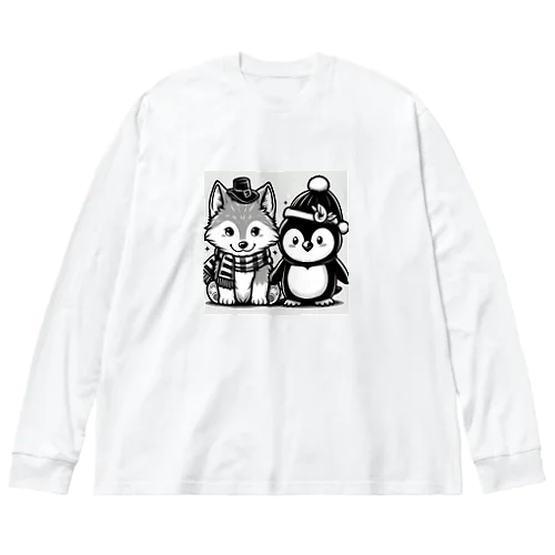 狼とペンギン ビッグシルエットロングスリーブTシャツ