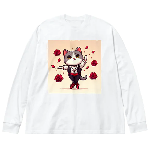 ねこねこバジル ビッグシルエットロングスリーブTシャツ