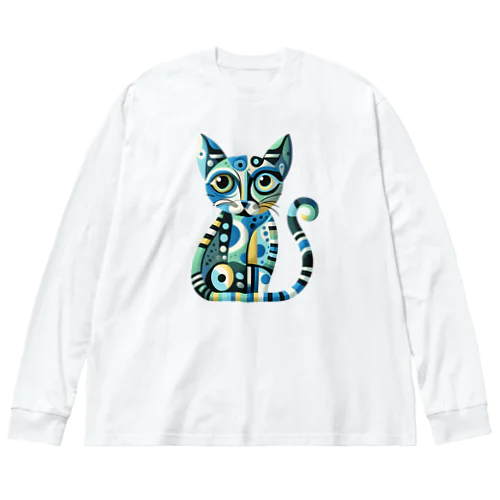 カラフル猫 ビッグシルエットロングスリーブTシャツ