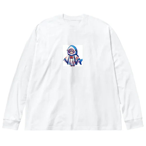 和風サメちゃんグッズ ビッグシルエットロングスリーブTシャツ