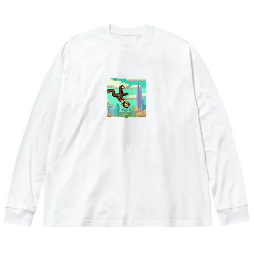 スカイダイビングの冒険猿 Big Long Sleeve T-Shirt