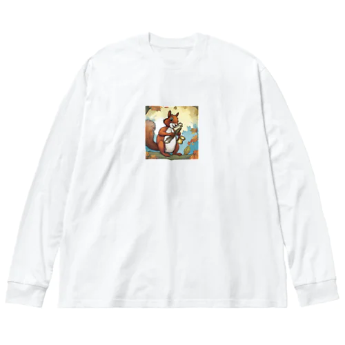 リスがサックスを Big Long Sleeve T-Shirt