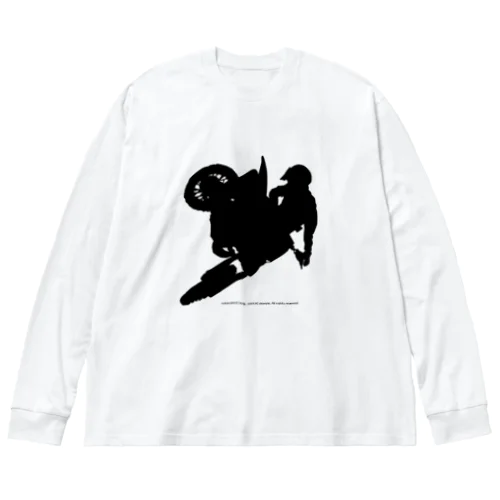 オフロードバイクでエアーを決めるシルエット Big Long Sleeve T-Shirt