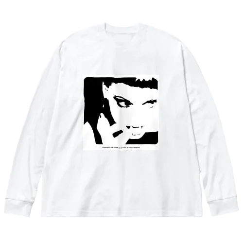 クールでかっこいい女性の顔のシルエット Big Long Sleeve T-Shirt