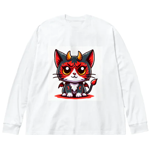 ！結構強い悪魔にゃんこ！ ビッグシルエットロングスリーブTシャツ