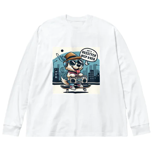 スケボーわんこ ビッグシルエットロングスリーブTシャツ