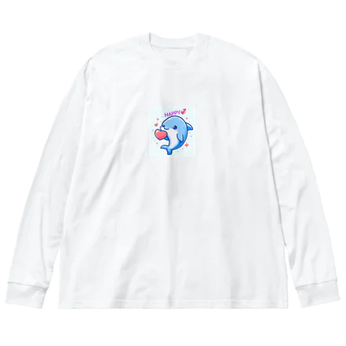 可愛いイルカちゃん🐬💞 ビッグシルエットロングスリーブTシャツ