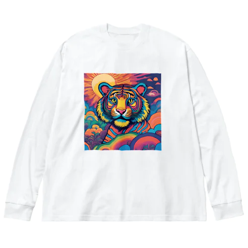 カラフルなトラ Big Long Sleeve T-Shirt