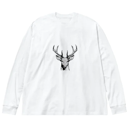 正面を見つめる雄鹿 Big Long Sleeve T-Shirt