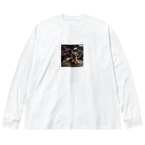 ガレージにいる犬 Big Long Sleeve T-Shirt