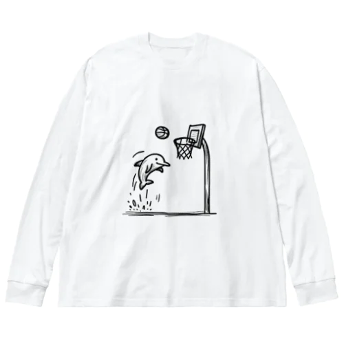 バスケをするイルカ Big Long Sleeve T-Shirt