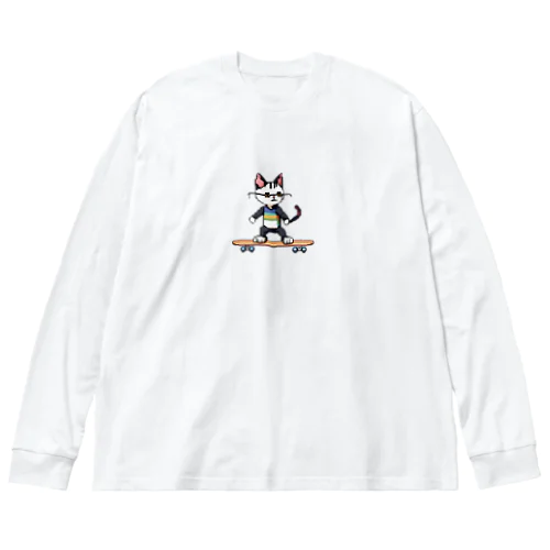 ピクセルスケボーキャット Big Long Sleeve T-Shirt