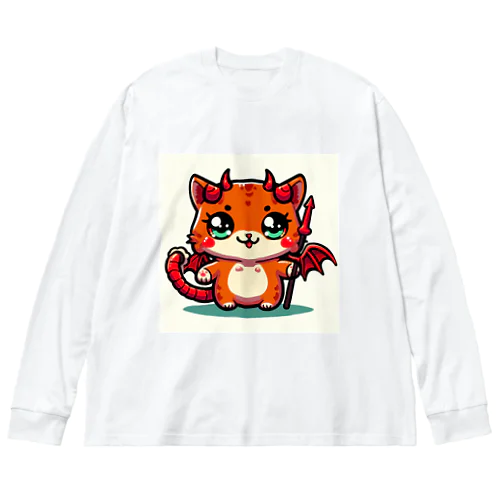 ♪悪魔でかわいい猫の子♪ ビッグシルエットロングスリーブTシャツ