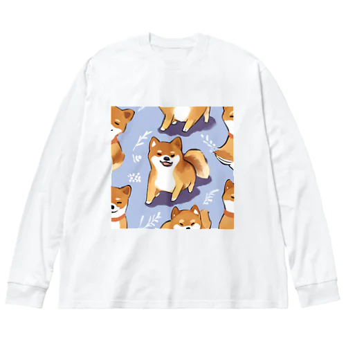 かわいい柴犬グッズ ビッグシルエットロングスリーブTシャツ