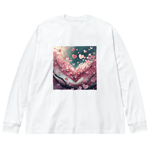 ハートさくら Big Long Sleeve T-Shirt