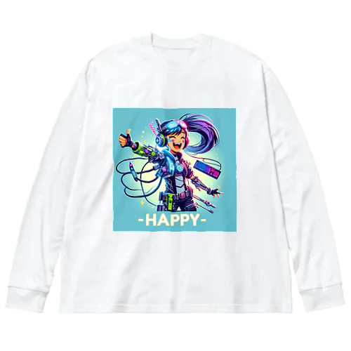 ゲーミング少女ピーシーツー ビッグシルエットロングスリーブTシャツ