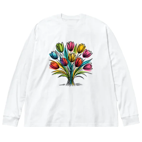 春の訪れを華やかに彩るチューリップ Big Long Sleeve T-Shirt