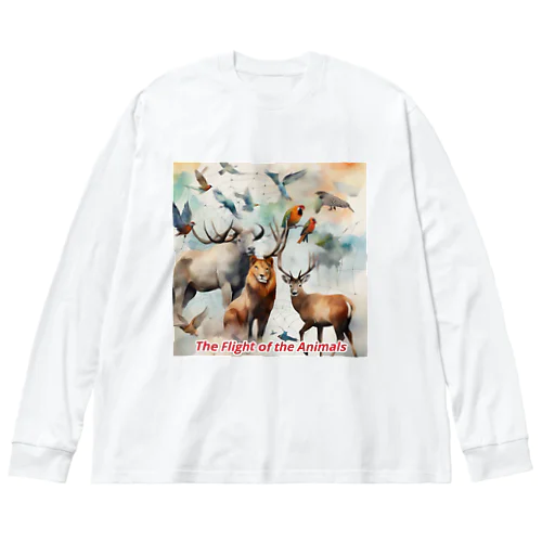 動物たち生命の危機　 Big Long Sleeve T-Shirt