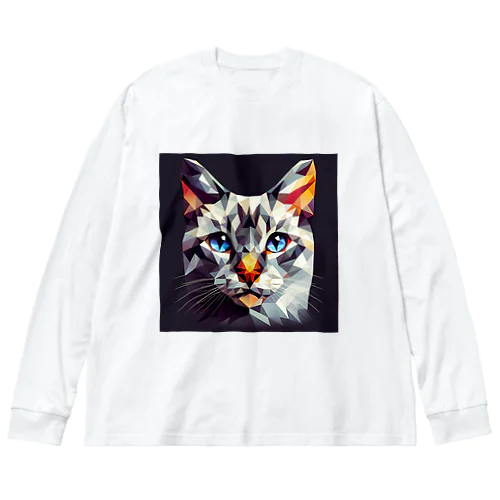 幾何学模様の猫(1) ビッグシルエットロングスリーブTシャツ