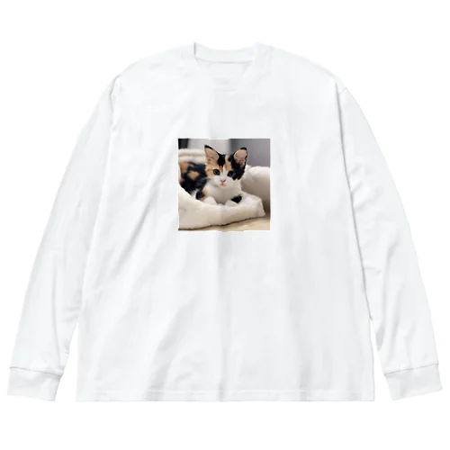 愛らしい子猫ちゃん ビッグシルエットロングスリーブTシャツ