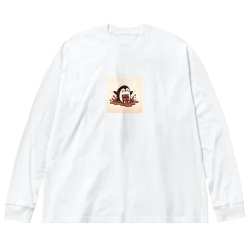 甘い滑走 - チョコペンギン物語 ビッグシルエットロングスリーブTシャツ