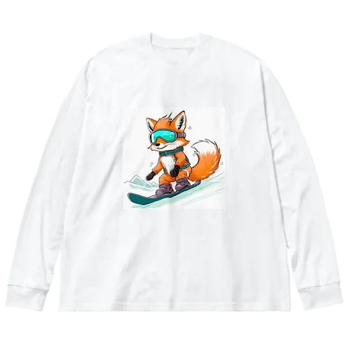 スノーボード　キツネ ビッグシルエットロングスリーブTシャツ