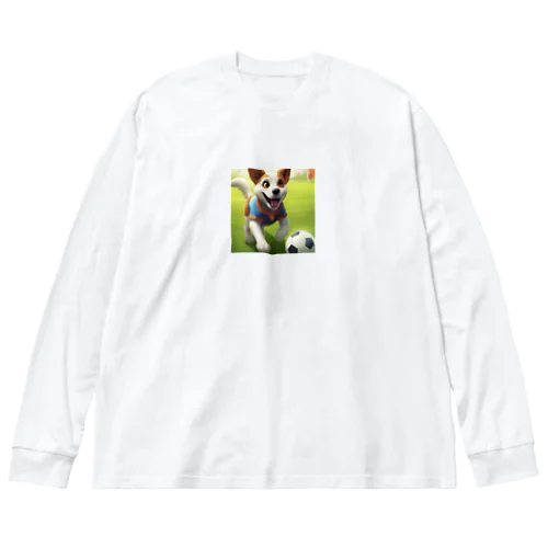 サッカー犬 ビッグシルエットロングスリーブTシャツ