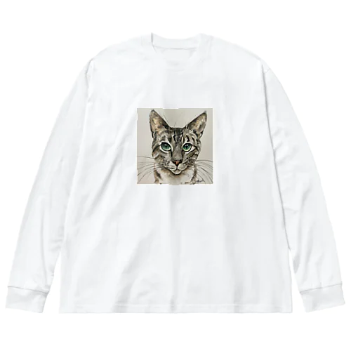 凛々しい猫 ビッグシルエットロングスリーブTシャツ