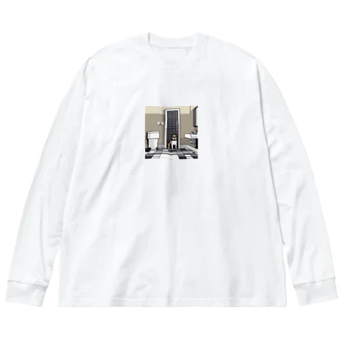 バスルームのブルドッグ Big Long Sleeve T-Shirt