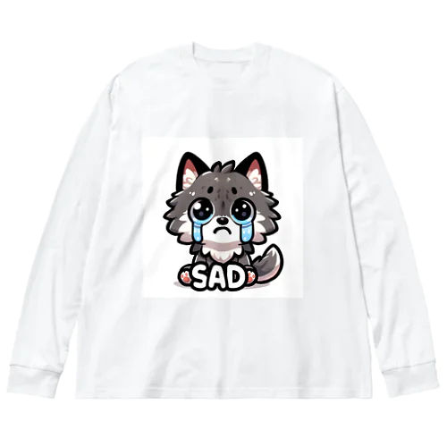 Sad wolf3 ビッグシルエットロングスリーブTシャツ