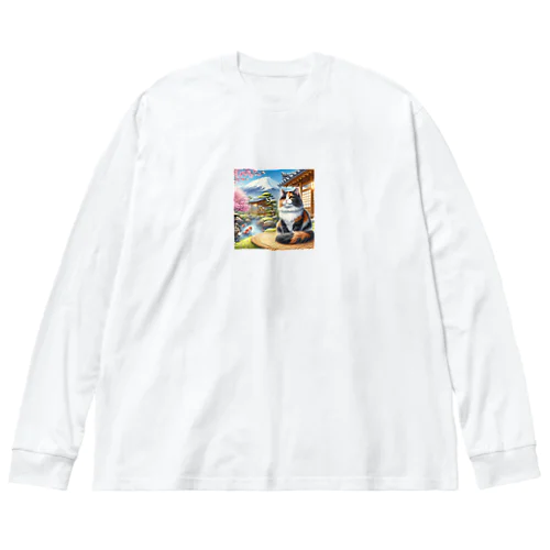 ネコ＆富士山 Big Long Sleeve T-Shirt