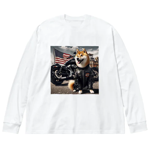 アメリカンライダー柴犬 Big Long Sleeve T-Shirt