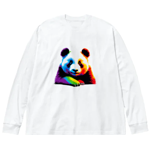虹色熊猫 ビッグシルエットロングスリーブTシャツ