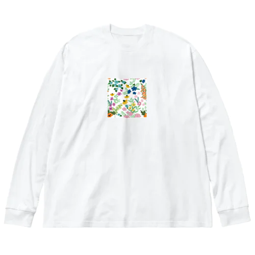 爽やか花柄 Big Long Sleeve T-Shirt